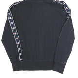 CHAMPION Womens Black Hoodie M Logo Tape Detail Cotton Blend Pullover