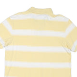 TOMMY HILFIGER Mens Yellow & White Striped Short Sleeve Polo Shirt L Classic Fit