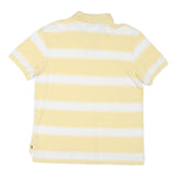 TOMMY HILFIGER Mens Yellow & White Striped Short Sleeve Polo Shirt L Classic Fit