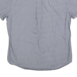 TOMMY HILFIGER Mens Blue Patterned Shirt L Cotton Blend Casual Short Sleeve