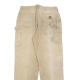 CARHARTT Mens Beige Cotton Blend Relaxed Straight Trousers W36 L34 Workwear
