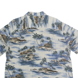 CROFT & BARROW Mens Blue White Hawaiian Shirt XL Rayon Short Sleeve Casual