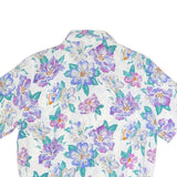 ALFRED DUNNER Womens White Floral Print Short Sleeve Shirt UK 12 Polyester Blend
