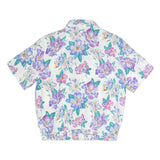ALFRED DUNNER Womens White Floral Print Short Sleeve Shirt UK 12 Polyester Blend