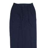 CROFT & BARROW Womens Cotton Blend Navy Regular Fit Straight Trousers W26 L28