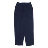CROFT & BARROW Womens Cotton Blend Navy Regular Fit Straight Trousers W26 L28