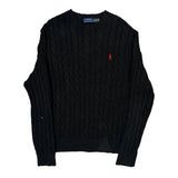Polo By Ralph Lauren Cable Knit Sweater - XL Black Cotton