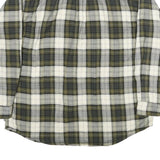 LL BEAN Mens Green & Grey Plaid Cotton Shirt L Button-Down Casual Long Sleeve