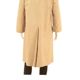 Womens Beige Cotton Blend Button Jacket L Classic Plain Lightweight