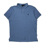 Polo By Ralph Lauren Slim Fit Polo Shirt - Large Blue Cotton
