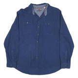 WOOLRICH Mens Blue Cotton Blend Shirt XL Casual Classic Long Sleeve Button