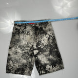 Evolution Tie-Dye Denim Shorts - 34W 11L Black & White Cotton