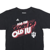 ADIDAS Mens Black For The Glory Of Old IU Graphic T-Shirt M Crew Neck Short
