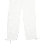 YES OR NO Womens White Cotton Blend Regular Fit Cargo Trousers W34 L32 Snap