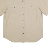 CARHARTT Mens Beige Casual Cotton Shirt XL Button-Down Short Sleeve Workwear