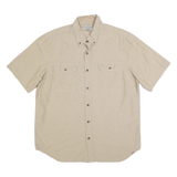 CARHARTT Mens Beige Casual Cotton Shirt XL Button-Down Short Sleeve Workwear