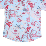 BEUTON BLUE Mens Blue & Pink Floral Shirt L Polyester Short Sleeve Casual
