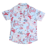 BEUTON BLUE Mens Blue & Pink Floral Shirt L Polyester Short Sleeve Casual