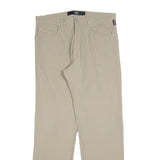 VERSACE Mens Cotton Blend Beige Regular Straight Trousers W36 L30 Classic Zip