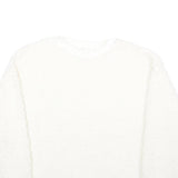 H&M Womens White Plain Crew Neck Jumper Basic Knit M Soft Comfortable Casual