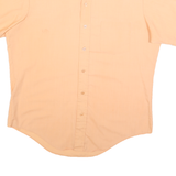 PRESSCOTT Mens Peach L Cotton Short Sleeve Shirt Classic Fit Button Collar