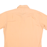 PRESSCOTT Mens Peach L Cotton Short Sleeve Shirt Classic Fit Button Collar