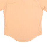 PRESSCOTT Mens Peach L Cotton Short Sleeve Shirt Classic Fit Button Collar