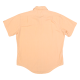 PRESSCOTT Mens Peach L Cotton Short Sleeve Shirt Classic Fit Button Collar