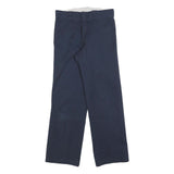 DICKIES Mens Navy Relaxed Straight Trousers Cotton Blend W28 L30 Workwear Zip