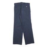 DICKIES Mens Navy Relaxed Straight Trousers Cotton Blend W28 L30 Workwear Zip