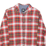 ANIMAL Mens Red & Orange Check Shirt S Casual Cotton Blend Lightweight Long