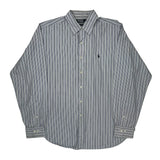 Andrew Polo By Ralph Lauren Striped Shirt - Large Blue Cotton