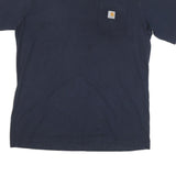 CARHARTT Mens Navy Blue Pocket T-Shirt XL Short Sleeve Crew Neck Classic Cotton