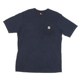 CARHARTT Mens Navy Blue Pocket T-Shirt XL Short Sleeve Crew Neck Classic Cotton