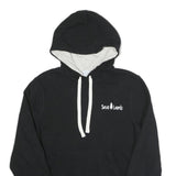 CHAMPION Mens Black Hoodie S Cotton Blend Pullover Save Lands Print