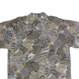 LERROS Mens Beige & Grey Pattern Shirt L Short Sleeve Casual Polyester Blend