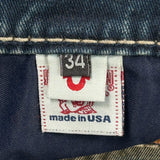 True Religion Contrast Stitch Jeans - 34W 30L Blue Denim