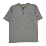 Carhartt Henley T-Shirt - Large Gray Cotton