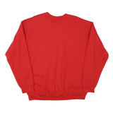 GILDAN Mens Red Cotton Blend Sweatshirt L Crew Neck Long Sleeve Plain Pullover