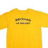 ADIDAS Mens Yellow Beckham 23 LA Galaxy Graphic T-Shirt XL Short Sleeve Crew