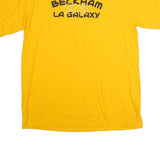 ADIDAS Mens Yellow Beckham 23 LA Galaxy Graphic T-Shirt XL Short Sleeve Crew