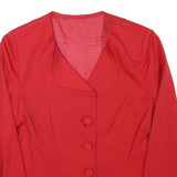 Womens Red Button Jacket XXS Polyester Blend Plain Classic Fit Stylish