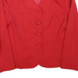 Womens Red Button Jacket XXS Polyester Blend Plain Classic Fit Stylish