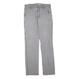 CARHARTT Womens Jeans Grey Regular Straight Denim W36 L36 Workwear Utility Zip