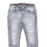 ROCK REVIVAL Mens Jeans Blue Slim Skinny Denim Light W32 L30 Distressed