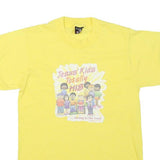 THE BEST Mens Yellow Cotton Blend Graphic T-Shirt S Short Sleeve Crew Neck Jesus