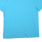 CHAMPION Mens Blue Plain T-Shirt L Short Sleeve Crew Neck Logo Casual Cotton