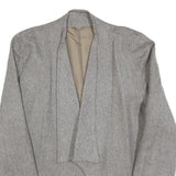 Womens Grey Wool Plain Jacket M Woven Relaxed Fit Collarless Pre-Loved