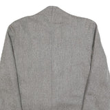 Womens Grey Wool Plain Jacket M Woven Relaxed Fit Collarless Pre-Loved