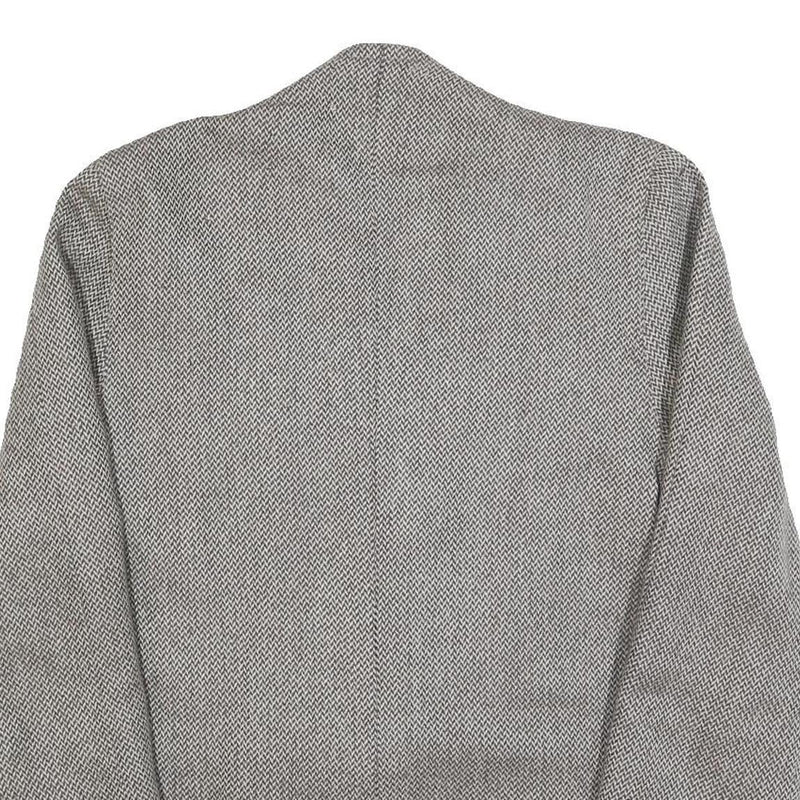 Womens Grey Wool Plain Jacket M Woven Relaxed Fit Collarless Pre-Loved